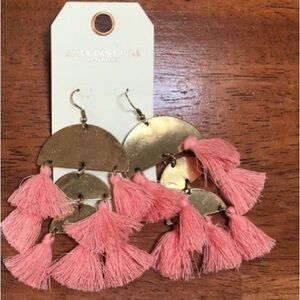 American Eagle Outfitters Pink Tassel Earrings